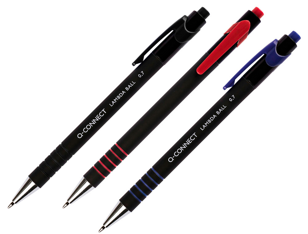 ESFEROGRAFICA Q-CONNECT RETRATIL COM GRIP 0,7 MM COR AZUL