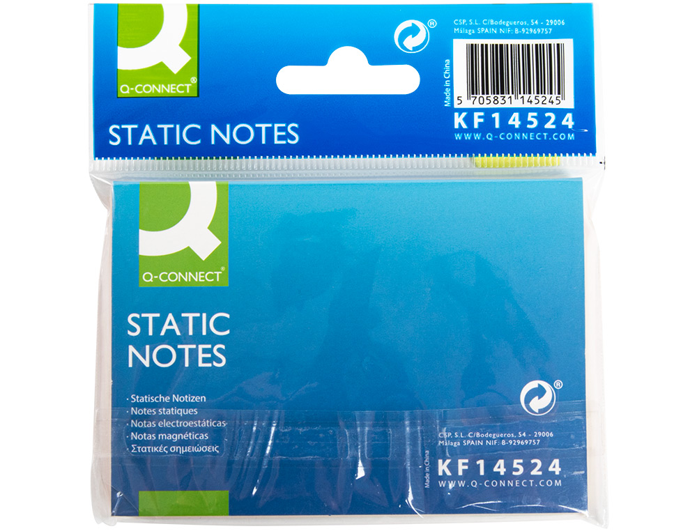 BLOCO DE NOTAS MAGNETICAS Q-CONNECT 70X100 MM 100 FOLHAS 5 CORES FLUORESCENTES