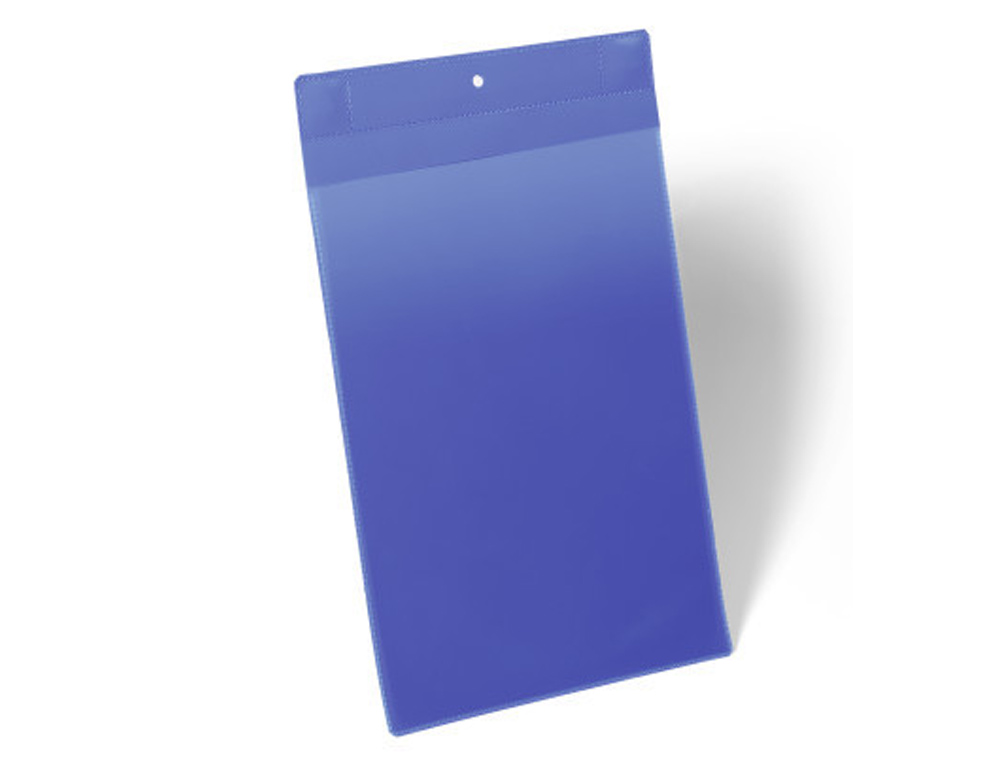 BOLSA DURABLE MAGNETICA 210X297 MM PLASTICO AZUL JANELA TRANSPARENTE PACK DE 10 UNIDADES