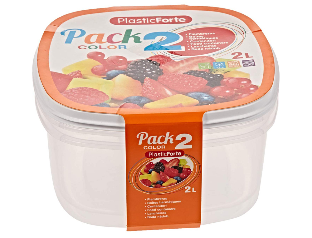 TUPPERWARE PLASTICFORTE TRANSPARENTE TAMPA COR 2 LITROS PACK 2 UNIDADES