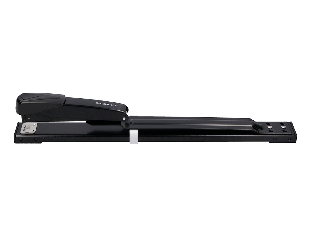 AGRAFADOR Q-CONNECT KF02292 METALICA BRACO LARGO CAPACIDADE 20 FOLHAS USA AGRAFES 24/6 E 26/6 COR PRETA