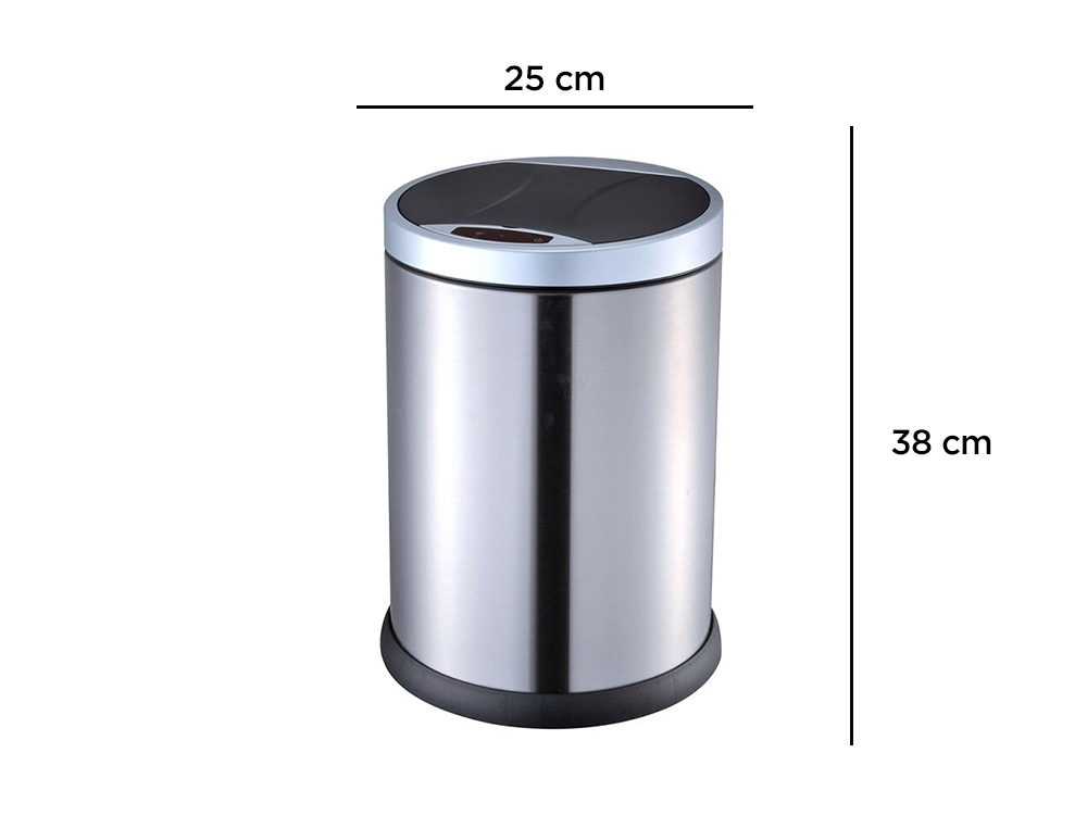 CESTO DE PAPEIS Q-CONNECT METALICO COM SENSOR AUTOMATICO CAPACIDADE 10 LITROS