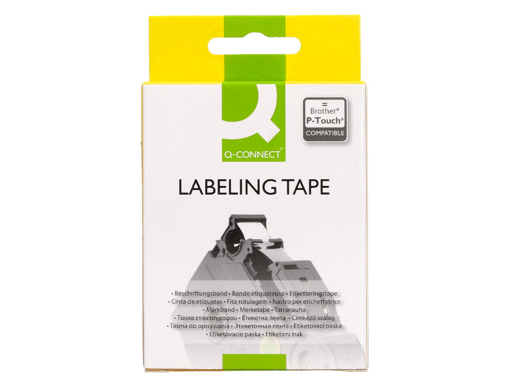 FITA Q-CONNECT TZE-241 BRANCA-PRETA 18MM COMPRIMENTO 8 MT