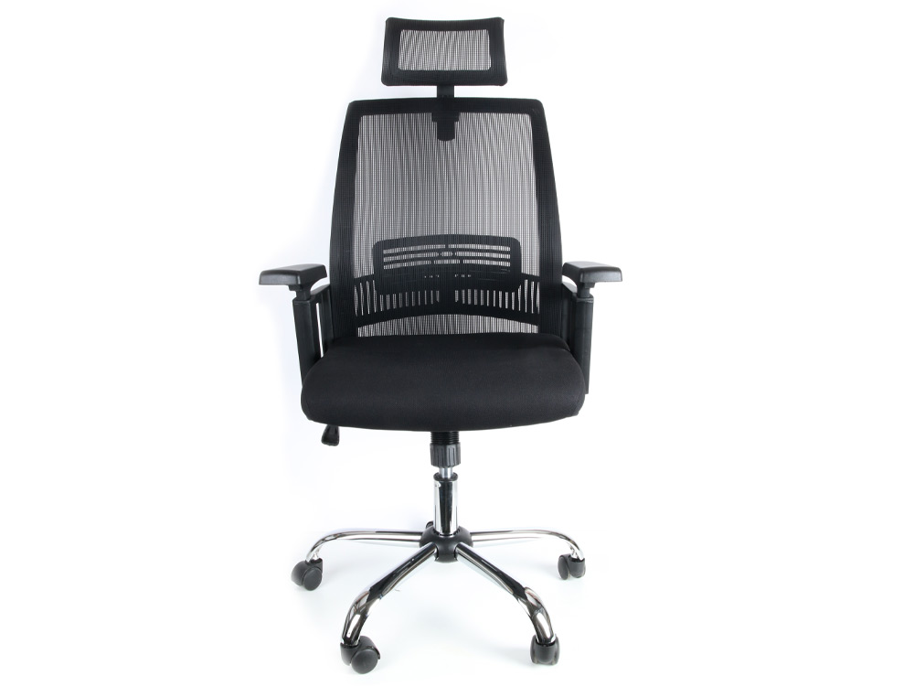 CADEIRA DE DIRECAO Q-CONNECT FONDI ERGONOMICA BASE METAL ENCOSTO ALTO COM APOIO DE CABECA REGULAVEL EM ALTURA