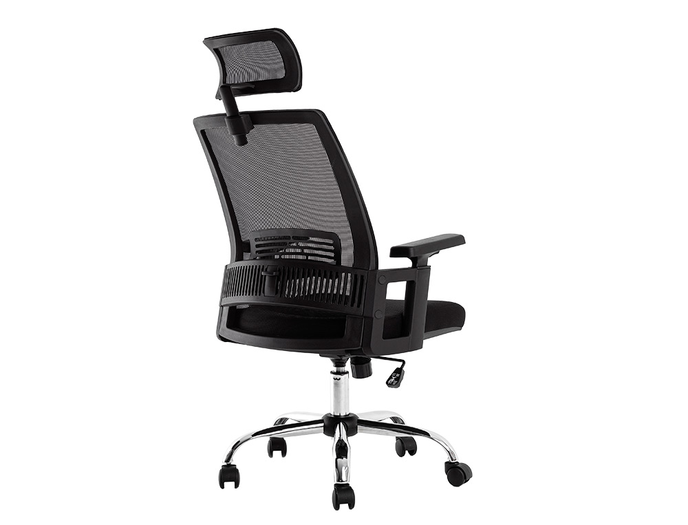 CADEIRA DE DIRECAO Q-CONNECT FONDI ERGONOMICA BASE METAL ENCOSTO ALTO COM APOIO DE CABECA REGULAVEL EM ALTURA