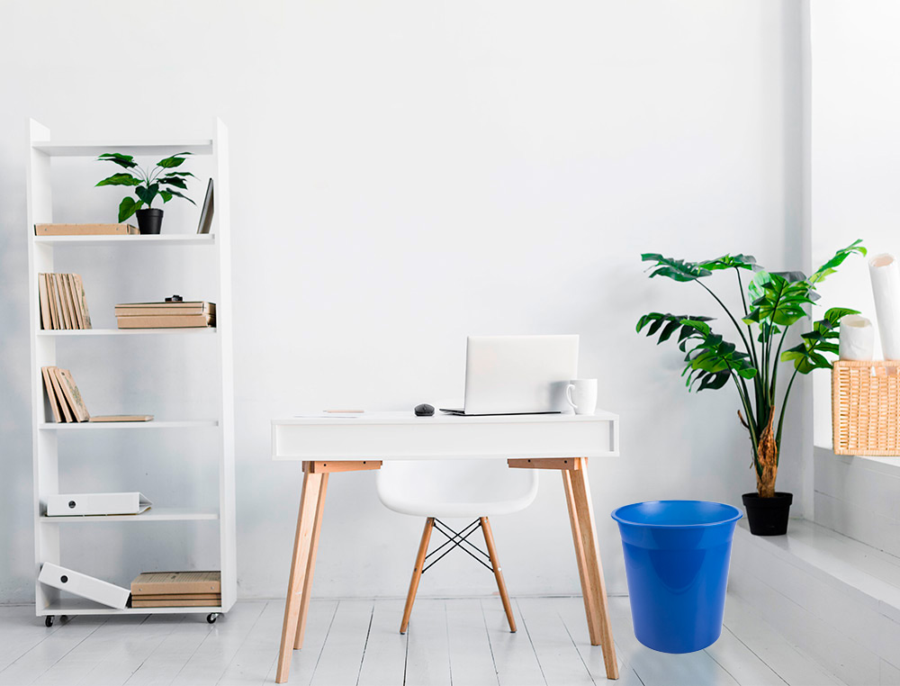 CESTO PLASTICO Q-CONNECT AZUL TRANSLUCIDO 13 LITROS