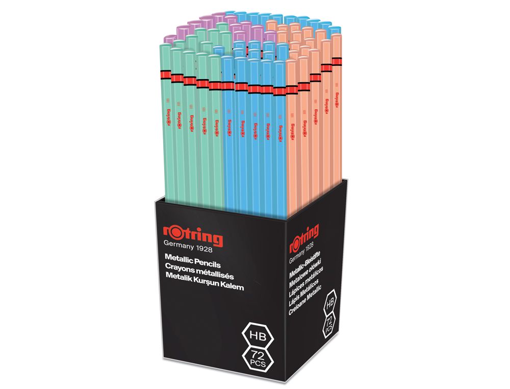 LAPIS DE GRAFITE ROTRING METALLIC HB CORPO CORES SORTIDAS