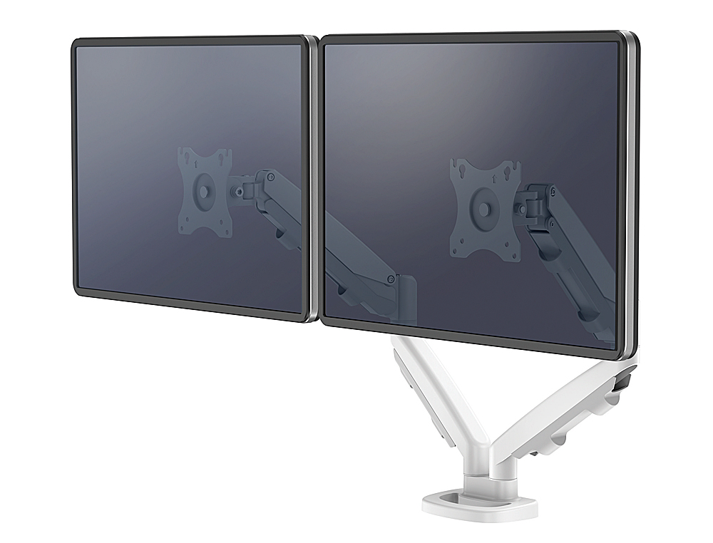 BRAO PARA MONITOR FELLOWES SERIE EPPA AJUSTAVEL ALTURA 2 VISORES NORMATIVA VESA ATE 10 KG BRANCO