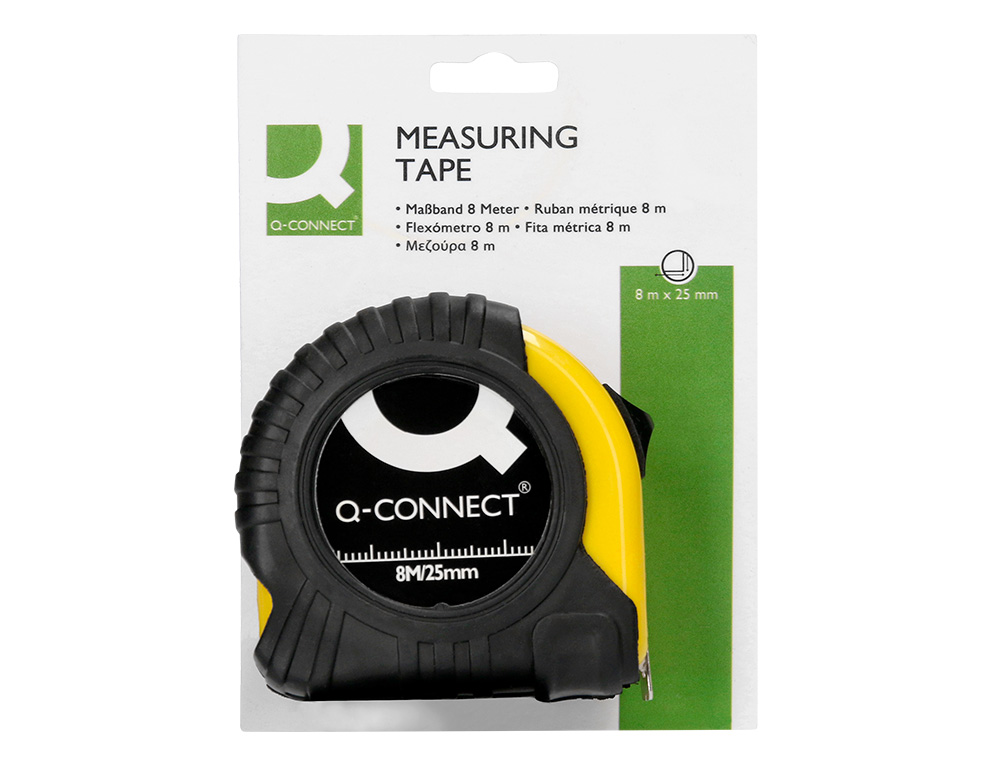 FITA METRICA Q-CONNECT DE 8 MT MATERIAL ANTICHOQUE 23 MM DE COMPRIMENTO