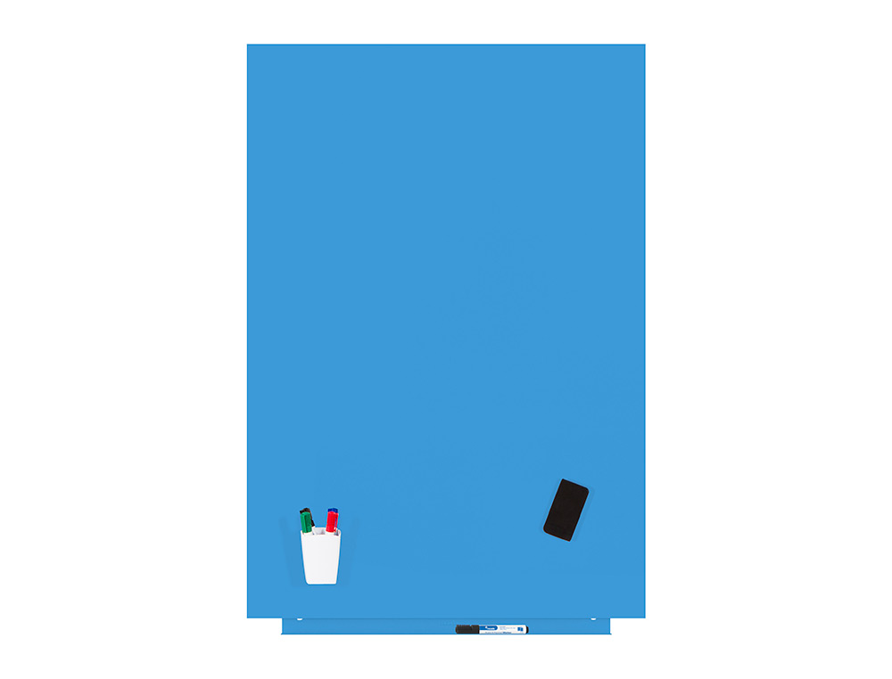 QUADRO BRANCO ROCADA LACADO BRANCO QUADRO MAGNÉTICO MODULAR LACADO SEM MOLDURA COR AZUL 75X115 CM