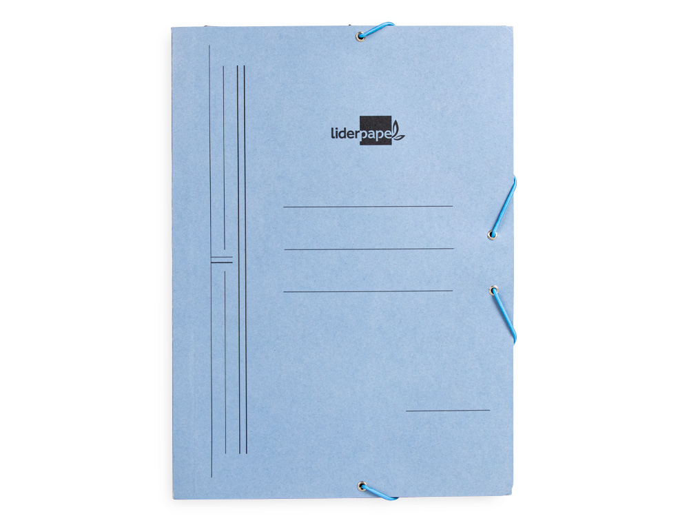 PASTA DE ELASTICOS LIDERPAPEL FOLIO COM ABAS AZUL