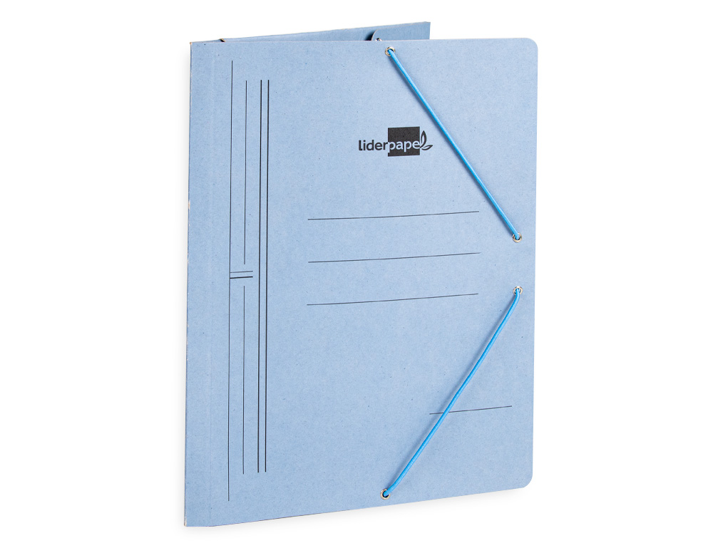 PASTA DE ELASTICOS LIDERPAPEL FOLIO COM ABAS AZUL