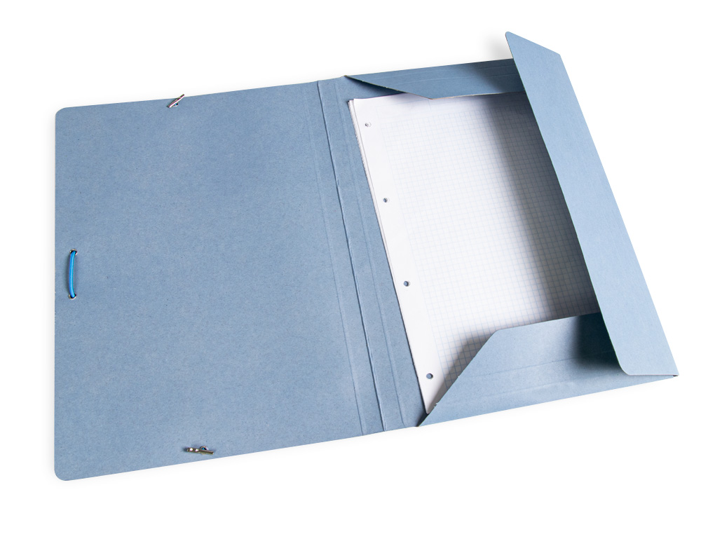 PASTA DE ELASTICOS LIDERPAPEL FOLIO COM ABAS AZUL