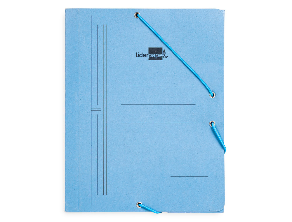 PASTA DE ELASTICOS LIDERPAPEL QUARTO COM ABAS AZUL