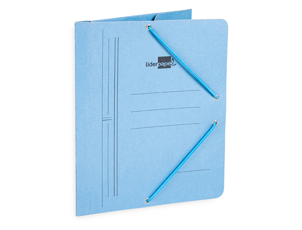 PASTA DE ELASTICOS LIDERPAPEL QUARTO COM ABAS AZUL
