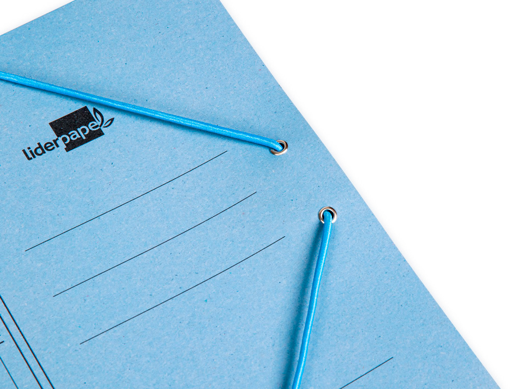 PASTA DE ELASTICOS LIDERPAPEL QUARTO COM ABAS AZUL