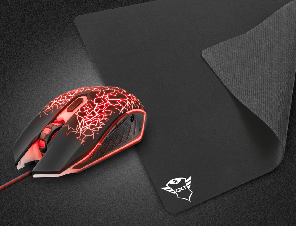 PACK ALFOMBRILLA + RATON OPTICO TRUST GAMING GXT783 IZZA MOUSE & PAD 2400 DPI 6 BOTONES
