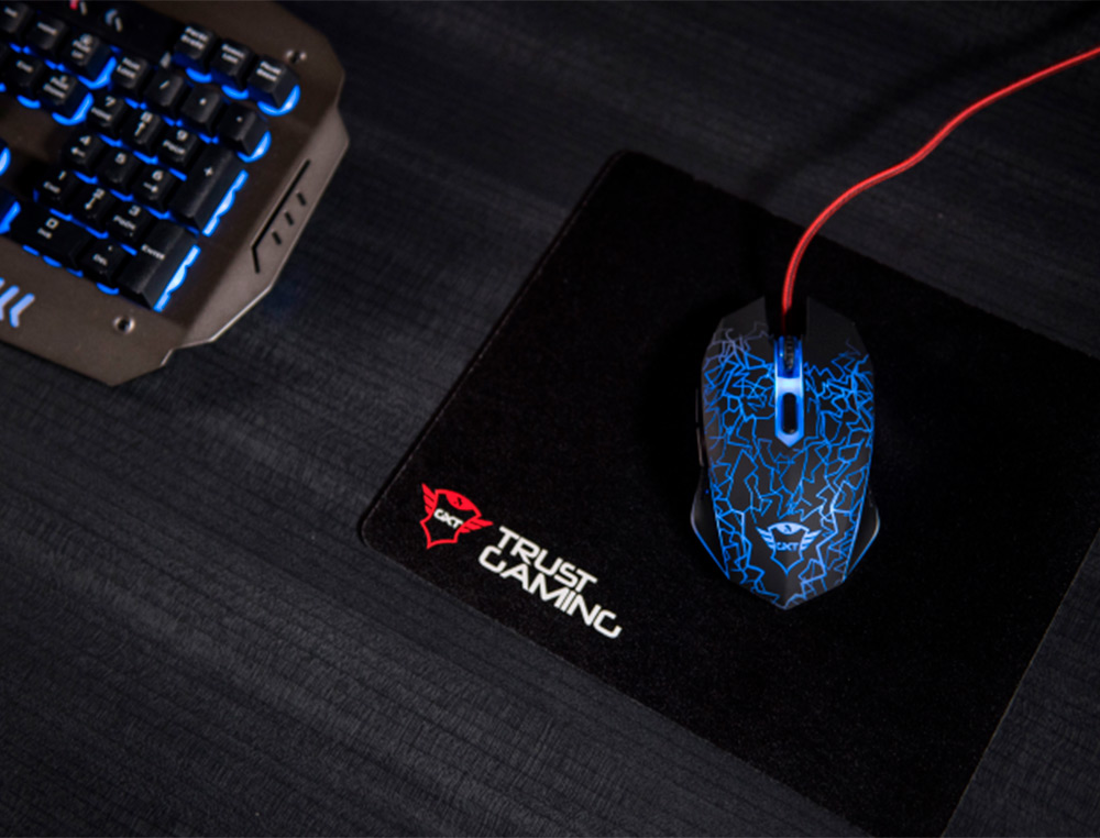 PACK ALFOMBRILLA + RATON OPTICO TRUST GAMING GXT783 IZZA MOUSE & PAD 2400 DPI 6 BOTONES