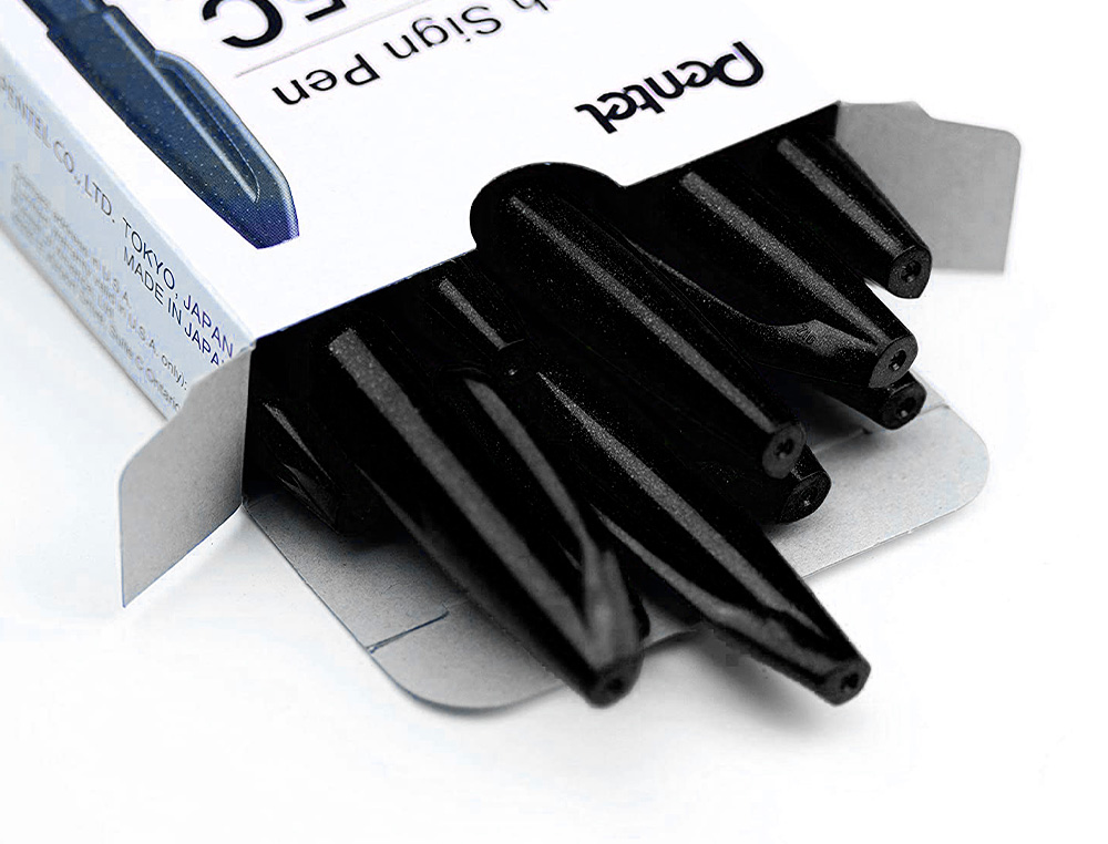 CANETA PINCEL PENTEL TOUCH PARA CALIGRAFIA COR CINZA CLARO