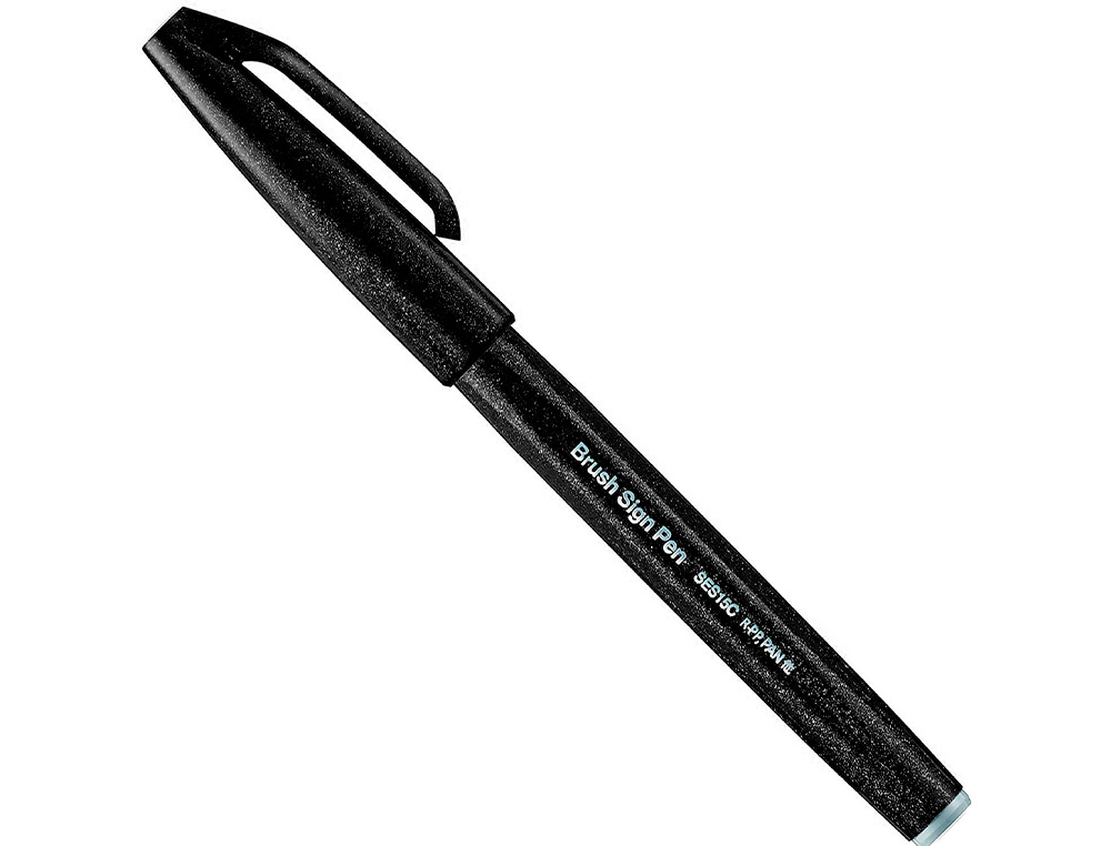 CANETA PINCEL PENTEL TOUCH PARA CALIGRAFIA COR CINZA CLARO