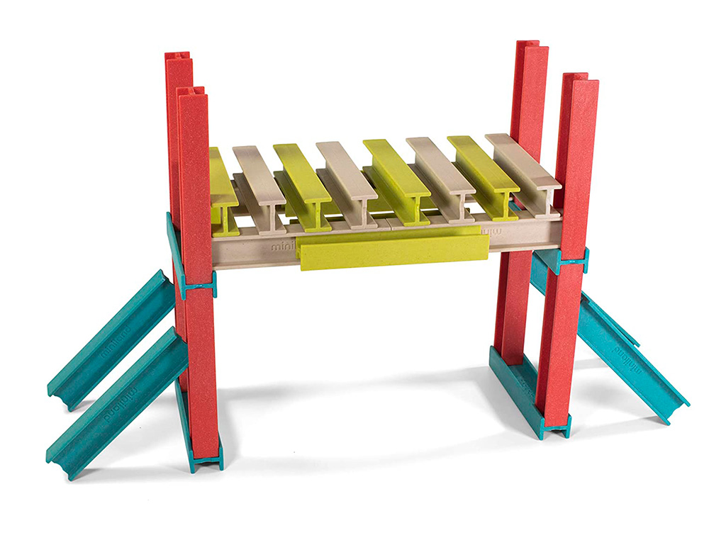 JOGO MINILAND DE CONSTRUCAO COMPOSTO DE 32 VIGAS MATERIAL ECO 150X210X150 MM