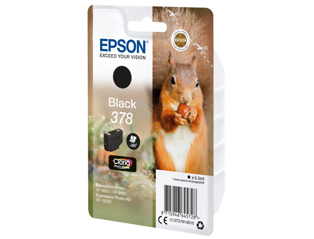 TINTEIRO EPSON 378 EXPRESSION HOME XP-8605 / 8606 / XP-15000 / XP-8500 / 8505 PRETO 240 PAG