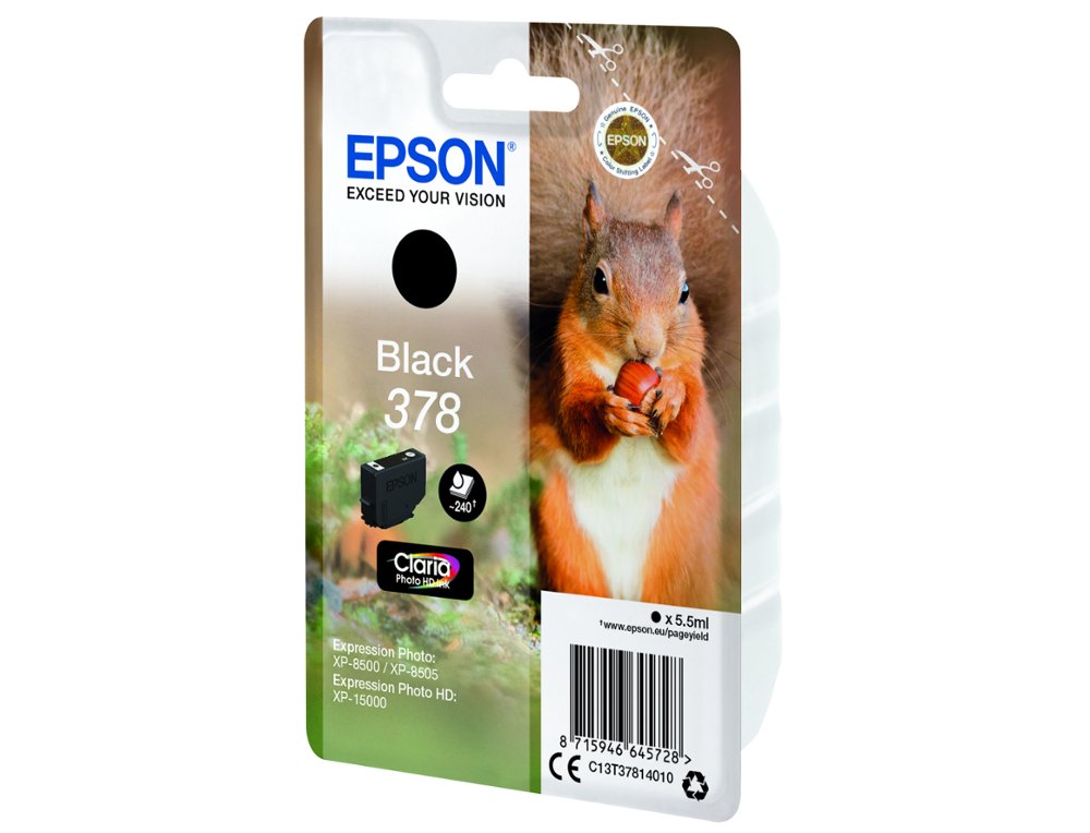 TINTEIRO EPSON 378 EXPRESSION HOME XP-8605 / 8606 / XP-15000 / XP-8500 / 8505 PRETO 240 PAG