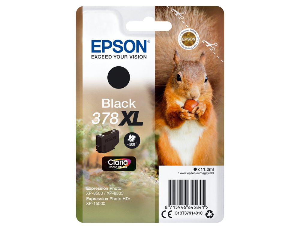 TINTEIRO EPSON 378 XL EXPRESSION HOME XP-8605 / 8606 / XP-15000 / XP-8500 / 8505 PRETO 500 PAG