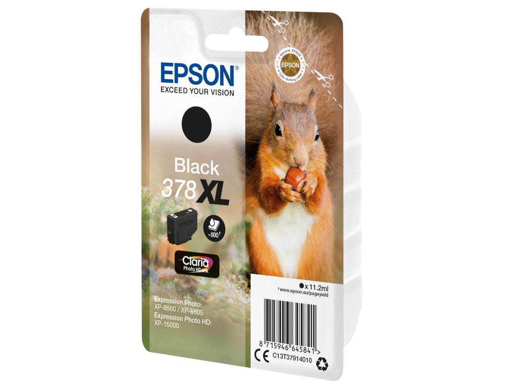 TINTEIRO EPSON 378 XL EXPRESSION HOME XP-8605 / 8606 / XP-15000 / XP-8500 / 8505 PRETO 500 PAG