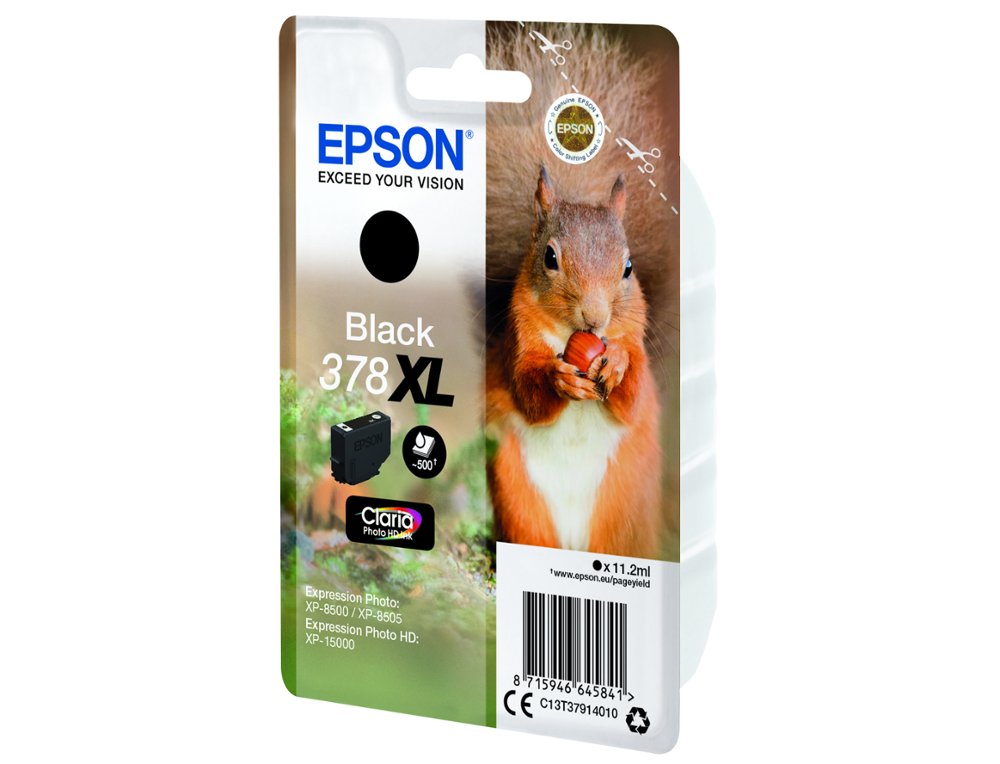 TINTEIRO EPSON 378 XL EXPRESSION HOME XP-8605 / 8606 / XP-15000 / XP-8500 / 8505 PRETO 500 PAG
