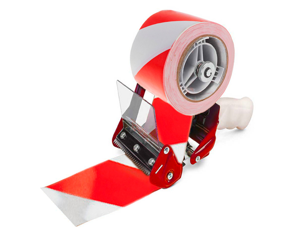 FITA ADESIVA Q-CONNECT DE SEGURANCA BRANCA E VERMELHA 20 MT X 48 MM