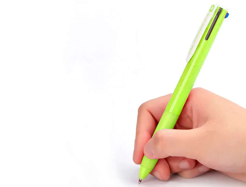 ESFEROGRAFICA PILOT SUPERGRIP G 4 CORES RETRATIL TINTA BASE DE OLEO CORPO COR VERDE LIMA