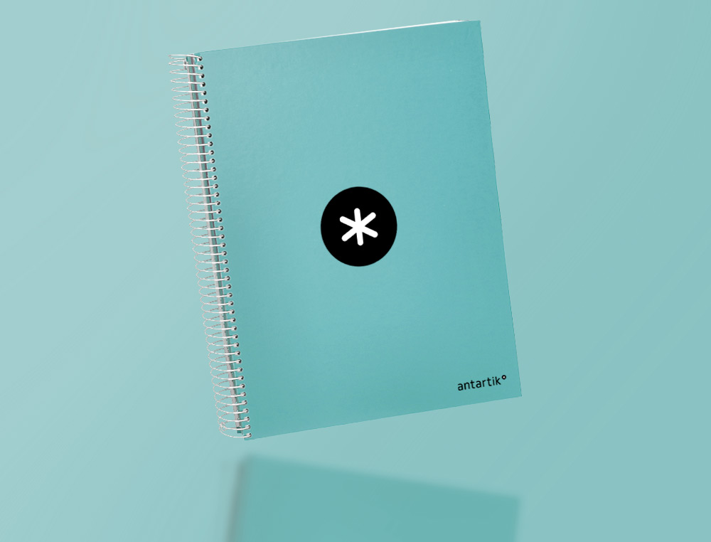 CADERNO ESPIRAL DIN A4 ANTARTIK CAPA FORRADA 120F 100 GR PAUTADO 5 BANDAS 4 FUROS COR MENTA