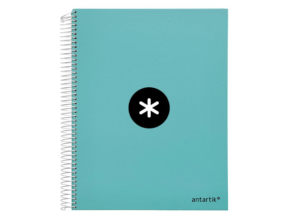 CADERNO ESPIRAL DIN A4 ANTARTIK CAPA FORRADA 120F 100 GR PAUTADO 5 BANDAS 4 FUROS COR MENTA