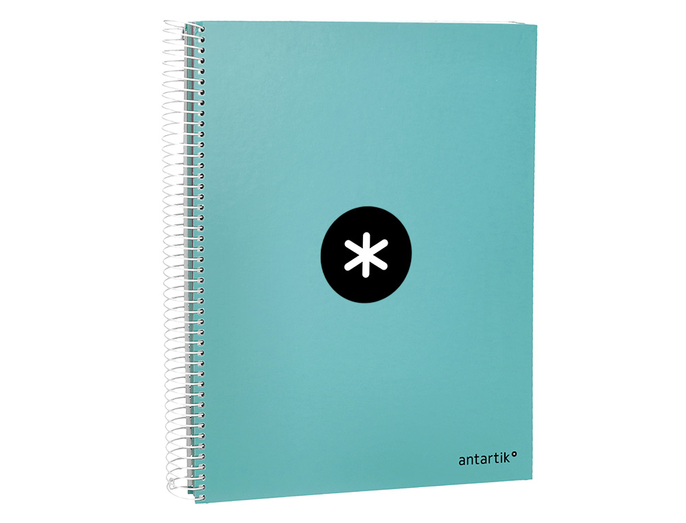 CADERNO ESPIRAL DIN A4 ANTARTIK CAPA FORRADA 120F 100 GR PAUTADO 5 BANDAS 4 FUROS COR MENTA