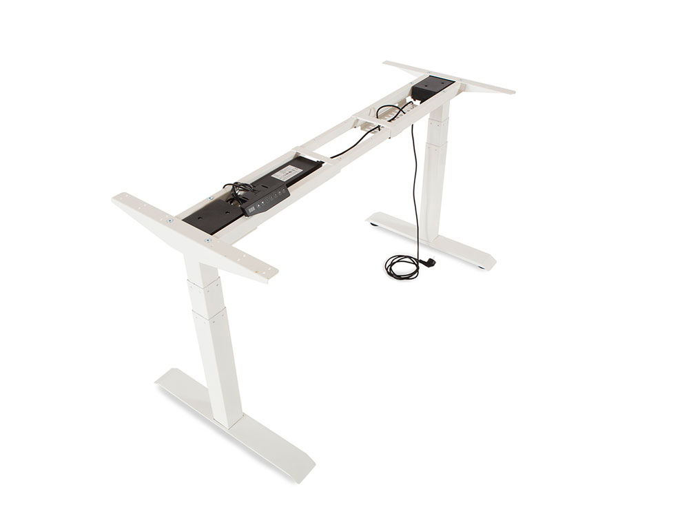 MESA ROCADA REGULAVEL EM ALTURA ELECTRICAMENTE ATE 129 CM ESTRUTURA DE ACO NO TAMPO 160 CM COR FAIA