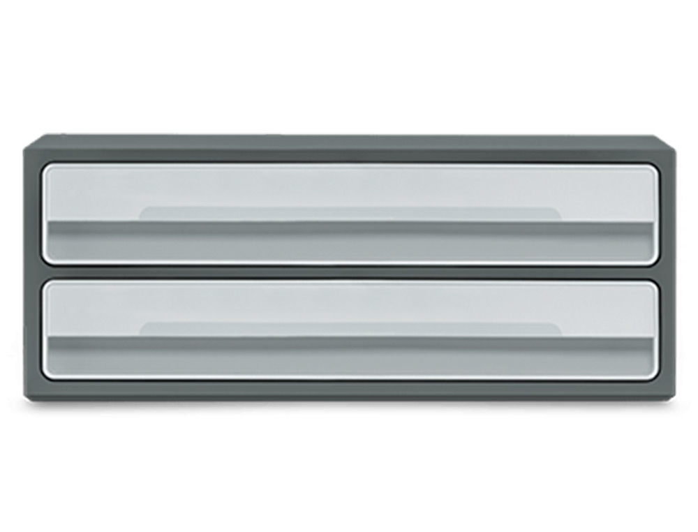 BLOCO CLASSIFICADOR DE GAVETAS CEP MOOV UP RECICLADO 80% 2 GAVETAS COR CINZA 275X369X146 MM