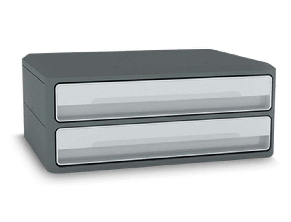 BLOCO CLASSIFICADOR DE GAVETAS CEP MOOV UP RECICLADO 80% 2 GAVETAS COR CINZA 275X369X146 MM