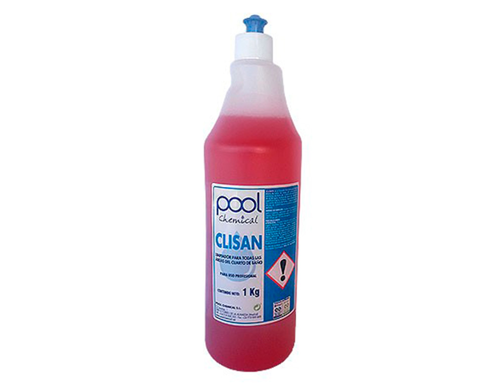 LIQUIDO DE LIMPEZA CASAS DE BANHO POOL CHEMICAL CLISAN ANTICALCARIO GARRAFA 1 LITRO