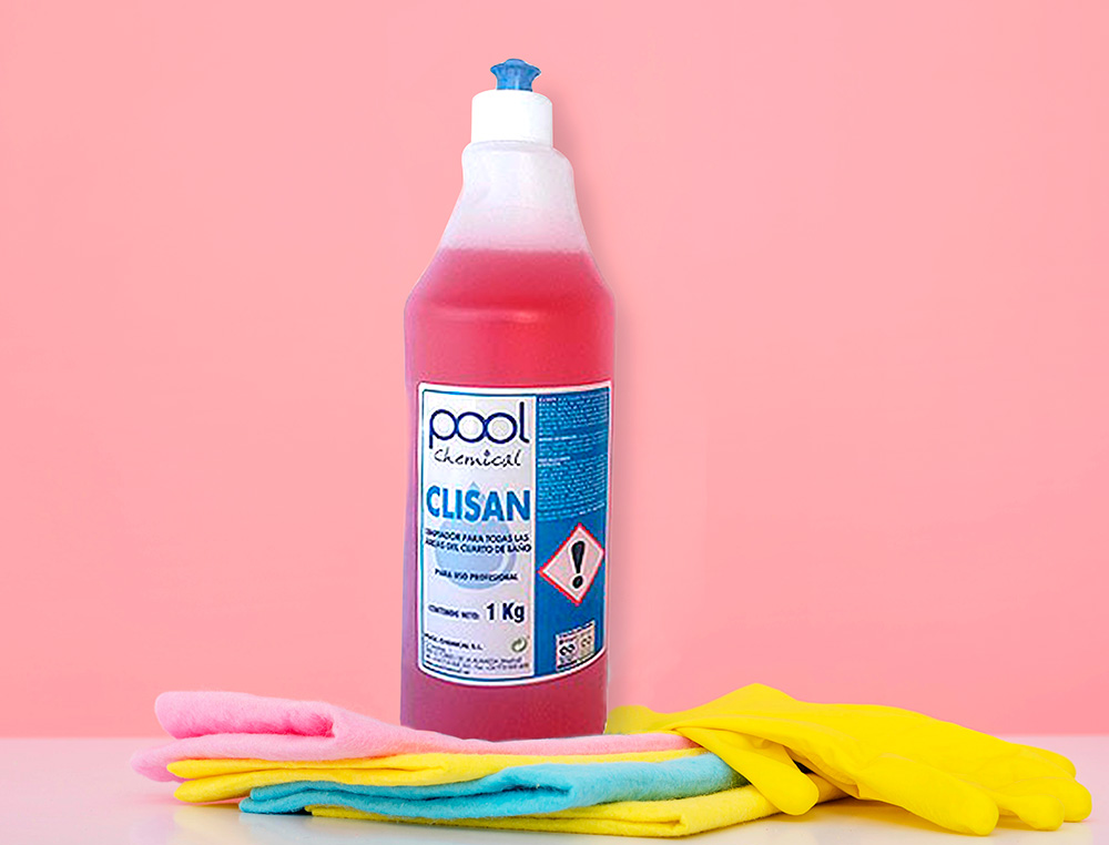 LIQUIDO DE LIMPEZA CASAS DE BANHO POOL CHEMICAL CLISAN ANTICALCARIO GARRAFA 1 LITRO