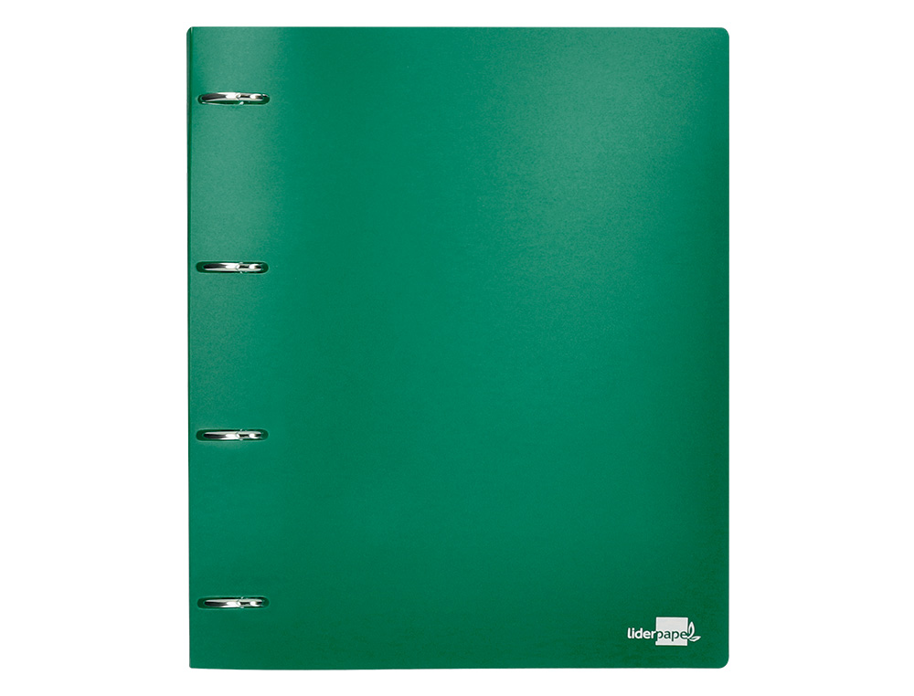 PASTA LIDERPAPEL POLIPROPILENO DIN A4 4 ANEIS MISTOS 40 MM VERDE TRANSLUCIDO