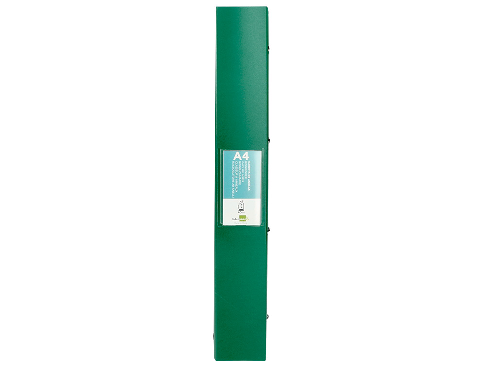 PASTA LIDERPAPEL POLIPROPILENO DIN A4 4 ANEIS MISTOS 40 MM VERDE TRANSLUCIDO