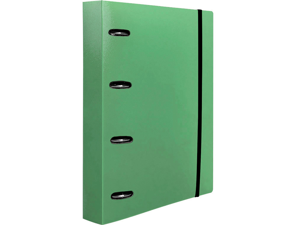 PASTA LIDERPAPEL COM RECARGA POLIPROPILENO DIN A4 4 ANEIS 25MM QUADRICULA 5MM MENTA OPACO