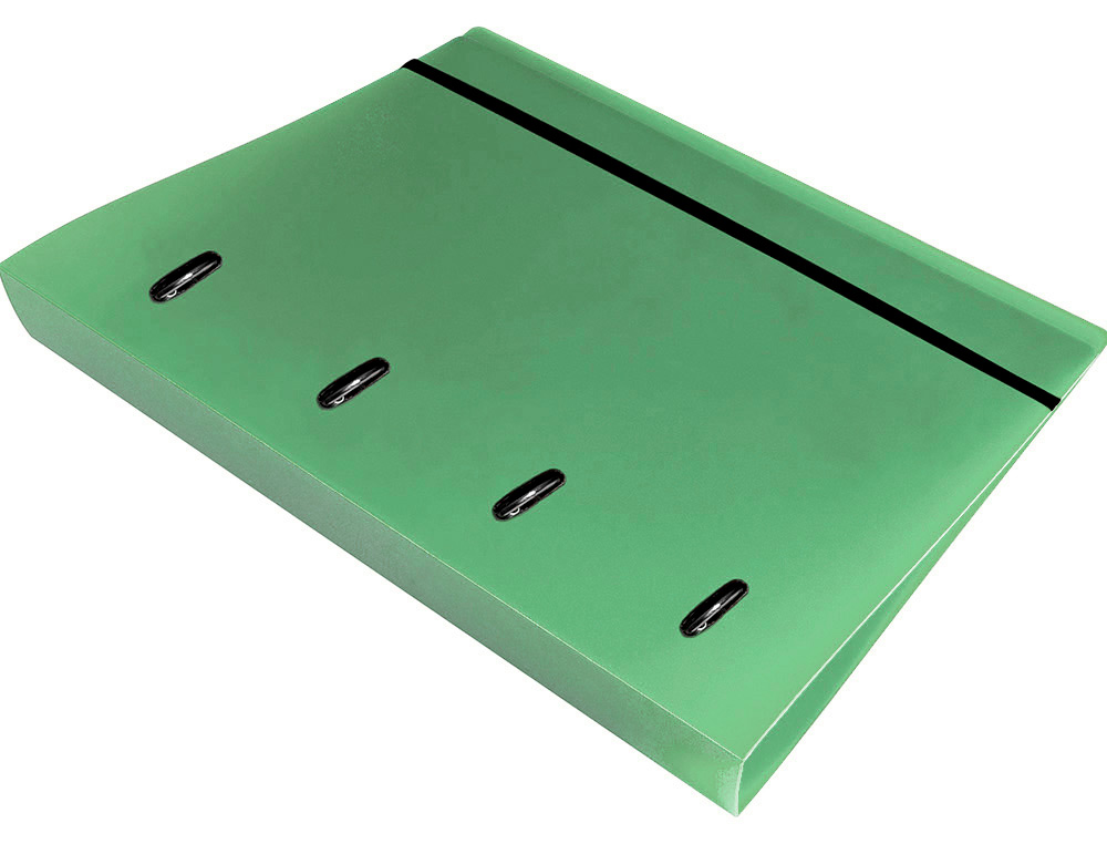 PASTA LIDERPAPEL COM RECARGA POLIPROPILENO DIN A4 4 ANEIS 25MM QUADRICULA 5MM MENTA OPACO