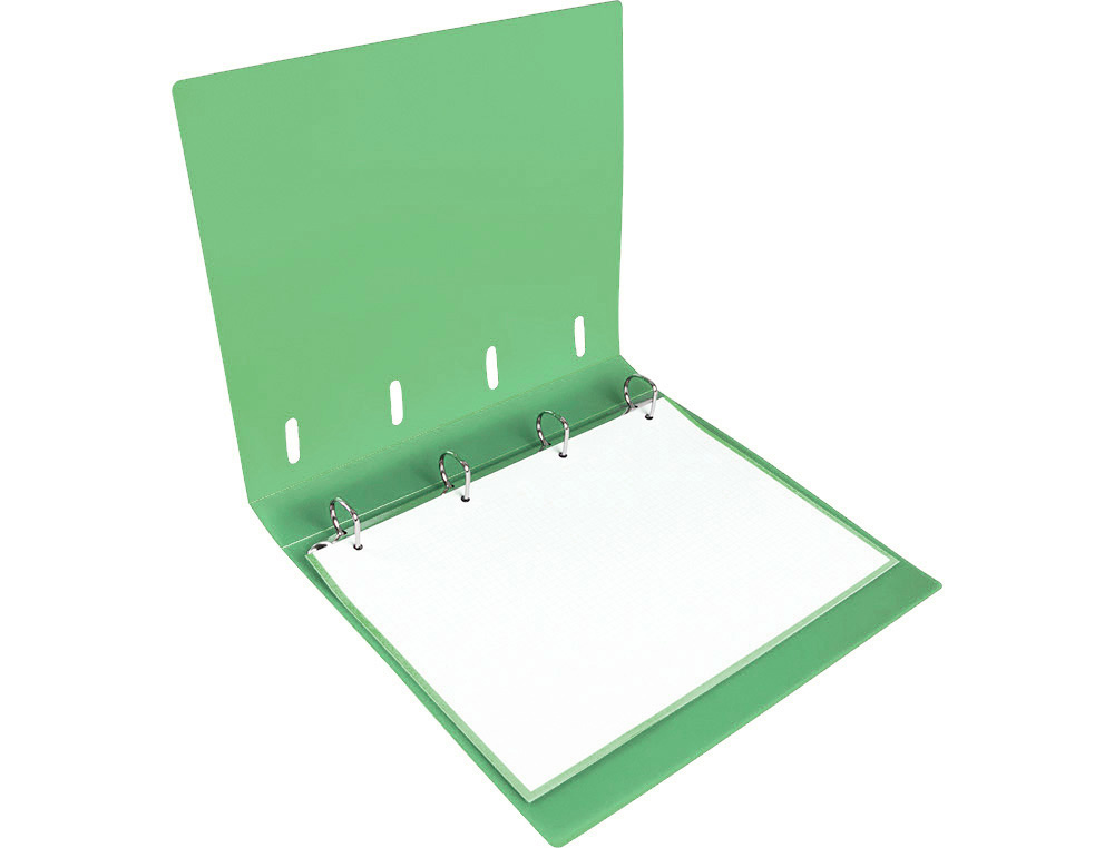PASTA LIDERPAPEL COM RECARGA POLIPROPILENO DIN A4 4 ANEIS 25MM QUADRICULA 5MM MENTA OPACO