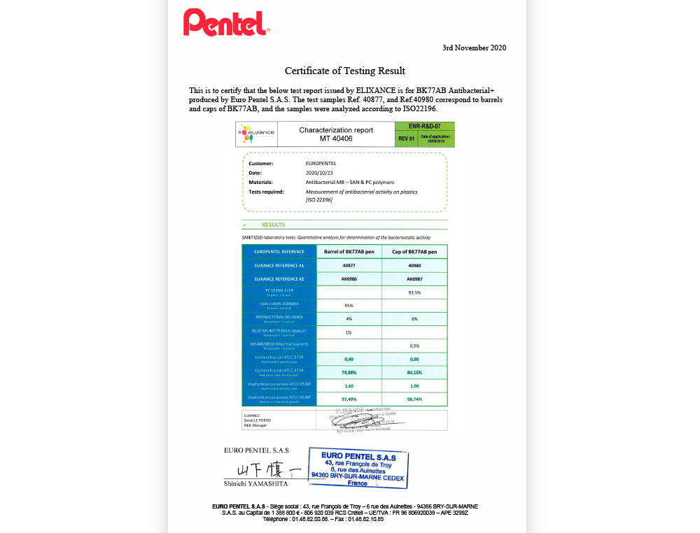 ESFEROGRAFICA PENTEL BK77 ANTIBACTERIAL VERMELHO