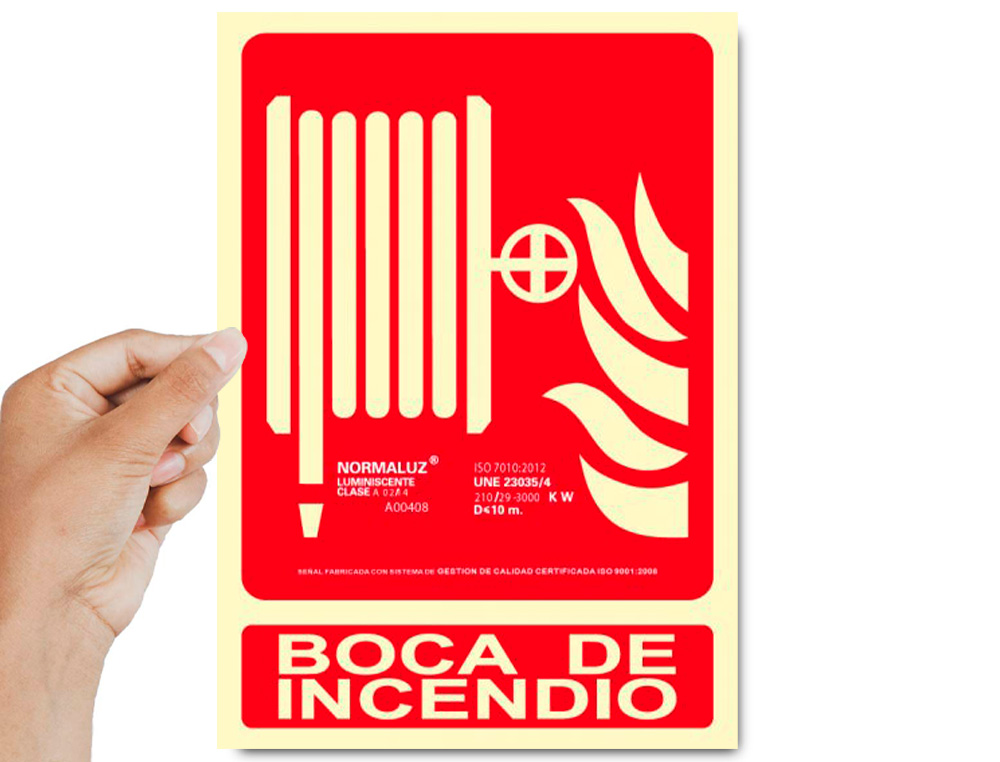 PICTOGRAMA ARCHIVO 2000 BOCA DE INCENDIO PVC VERMELHO LUMINISCENTE 210X300 MM