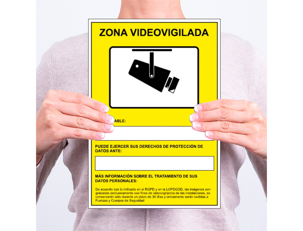 PICTOGRAMA ARCHIVO 2000 CAMARAS DE VIGILANCIA EM GRAVACAO AS 24 HORAS PVC AMARELO LUMINISCENTE 210X297 MM