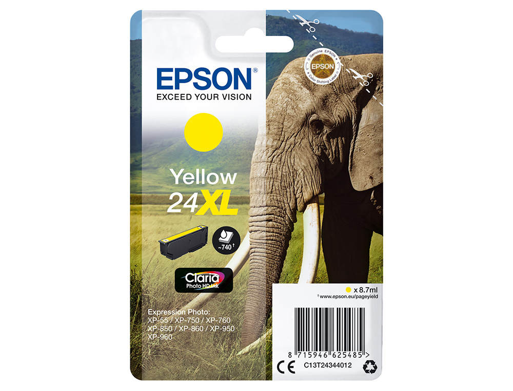 TINTEIRO EPSON CLARIA PHOTO HD INK AMARELO 24XL