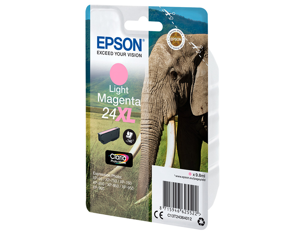 TINTEIRO EPSON CLARIA PHOTO HD INK MAGENTA CLARO 24XL EXPRESSION PHOTO XP-950